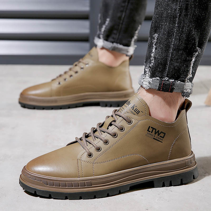 Leatherwork Designs - High Top Fashion Casual Leather Shoes