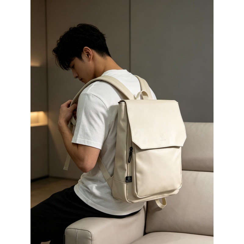 High Quality Flap PU Leather L - огляд і ціна Leather Work Rucksack Mens