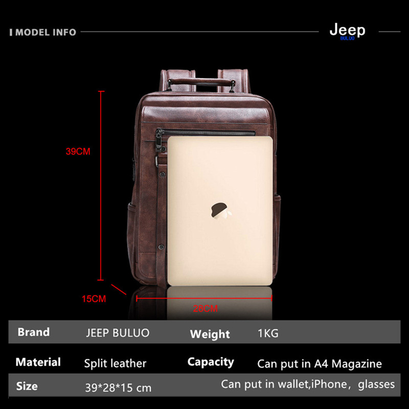 Jeep Buluo Men's Leather Backp - огляд і ціна Leather Work Rucksack Mens