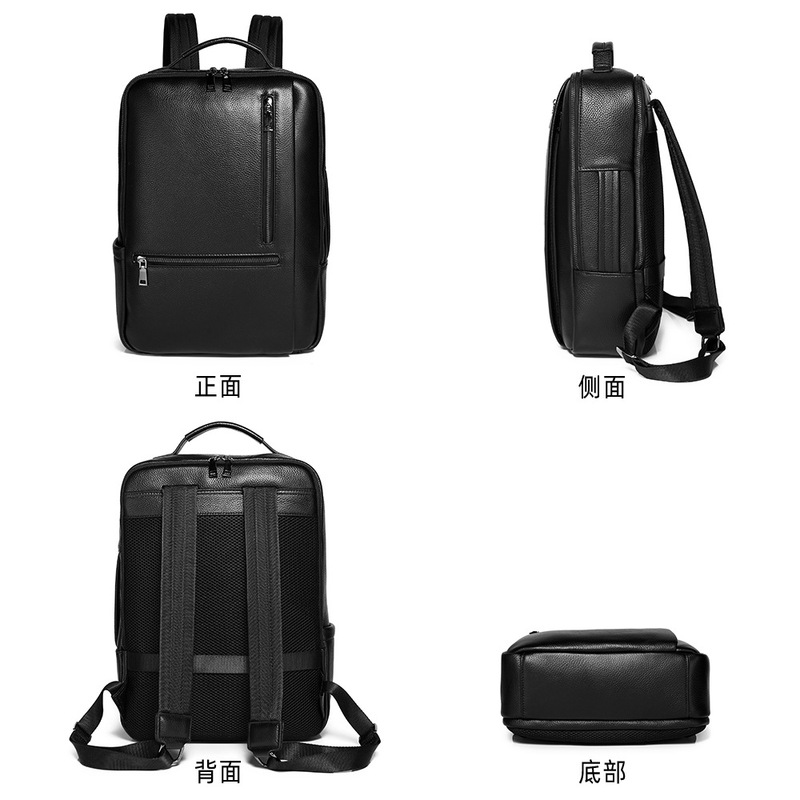 Black Genuine Leather Laptop B - огляд і ціна Leather Work Rucksack Mens