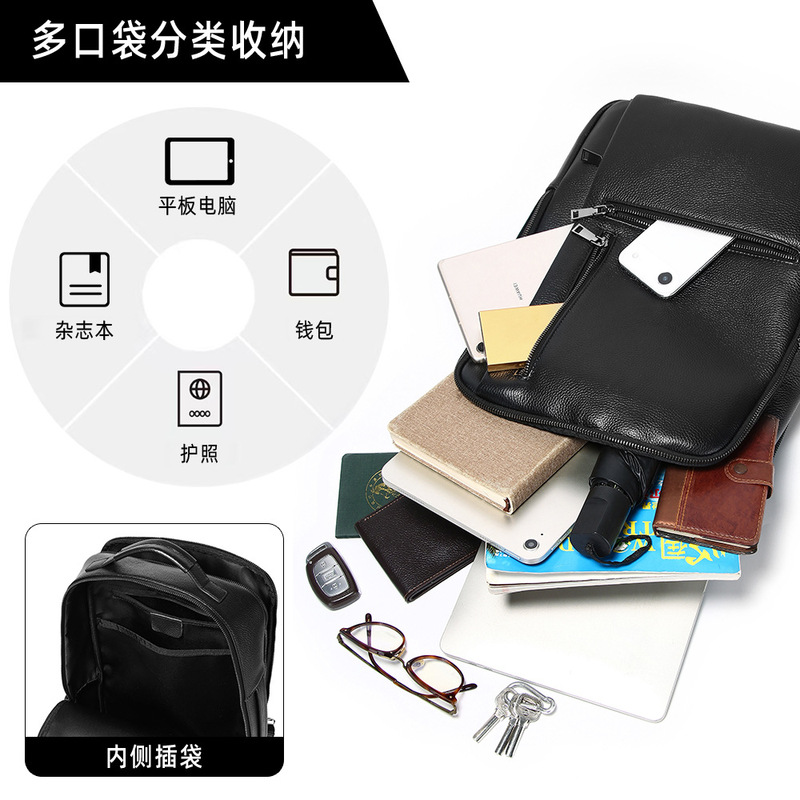 Black Genuine Leather Laptop B - огляд і ціна Leather Work Rucksack Mens