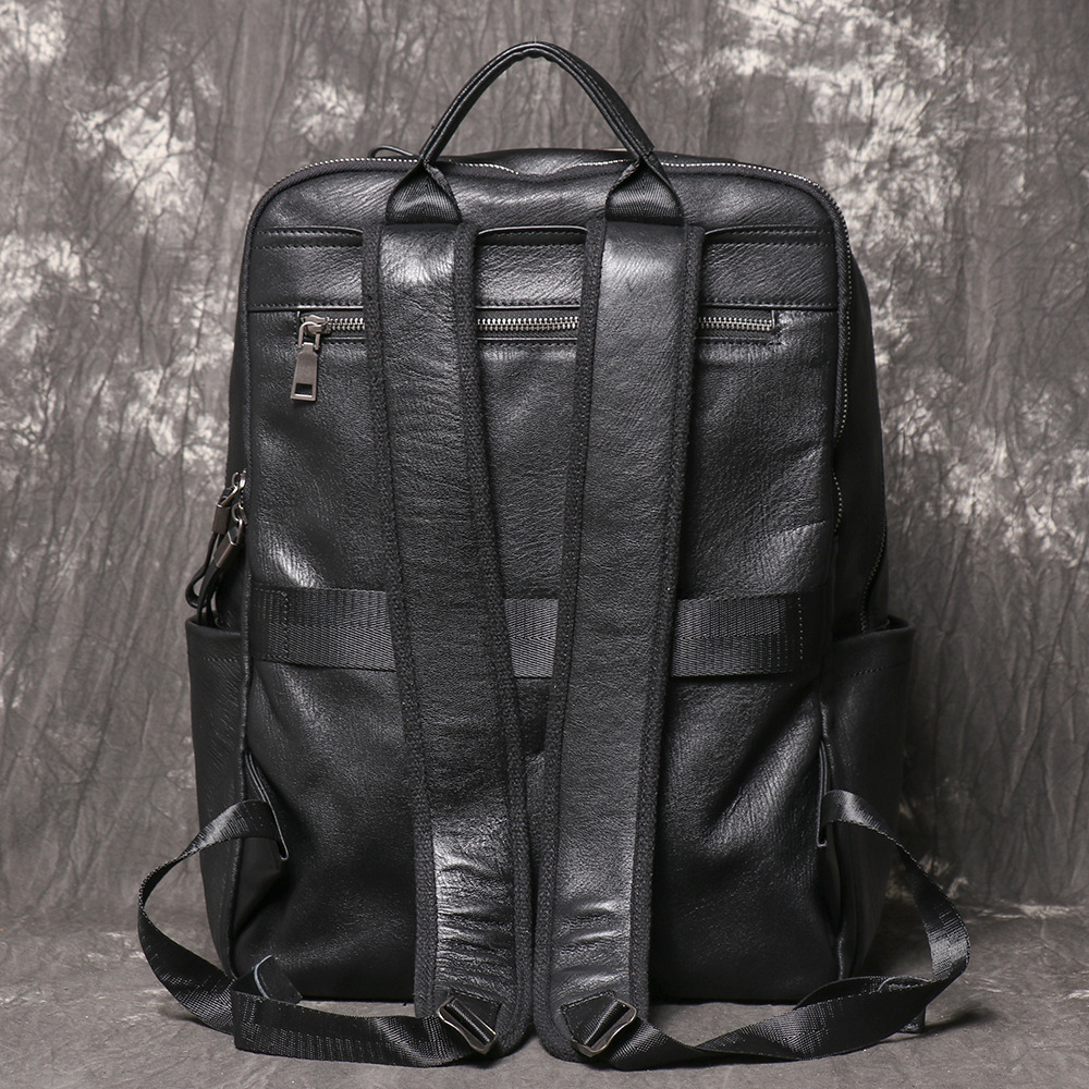 Black Genuine Leather Backpack - огляд і ціна Leather Work Rucksack Mens
